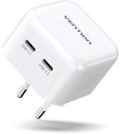 Vention Stylish 2-Port USB (C+C) GaN Charger (35W/35W) White - AC Adapter