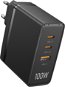 Töltő adapter Vention Ultra 3-Port USB (C+C+A) GaN Charger (100W/100W/30W) Black - Nabíječka do sítě