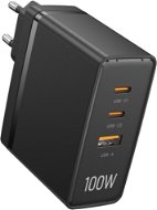 Nabíjačka do siete Vention Ultra 3-Port USB (C+C+A) GaN Charger (100 W/100 W/30 W) Black - Nabíječka do sítě