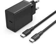 Vention 1-port 25W USB-C Wall Charger with USB-C Cable Black - AC Adapter