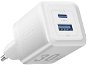 Vention 2-Port USB (C + A) GaN Charger (30 W/30 W) EU-Plug, fehér - Töltő adapter