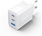 Vention 3-Port USB (C + C + A) GaN Charger (65W/65W/30W) EU-Plug White - Netzladegerät