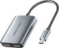 Vention USB-C to Dual HDMI MST Adapter 0.15M Gray Aluminum Alloy Type - Átalakító