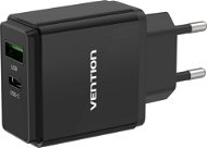 Vention USB-A Quick 3.0 18W + USB-C PD 20W Wall Charger Black - Töltő adapter