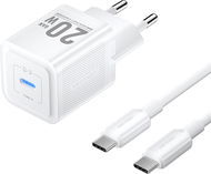 Vention 1-Port USB-C GaN Charger (20W) with USB-C to USB-C Cable (1M) EU-Plug White - Nabíječka do sítě