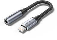 Vention Cotton Braided Lightning Male to 3.5MM Earphone JackAda pter 0.1M Gray Aluminum Alloy Type - Adapter