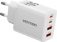 Vention 4-Port USB (C+C+A+A) GaN Charger (30W/20W/18W/18W) EU-Plug White - Wall Charger