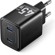 Vention 2-Port USB (C+C) GaN Charger (45W/45W) EU-Plug Black - Wall Charger