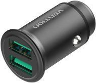 Vention Rapid 2-Port Car Charger (2x QC3.0) 25W Grey Mini Style Aluminium Alloy Type - Car Charger