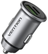Vention Two-Port USB A+C (18W/20W) Car Charger Gray Mini Style Aluminium Alloy Type - Car Charger