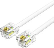 Telephone Cable  Vention Flat 6P4C Telephone Patch Cable 3M White - Telefonní kabel