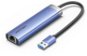 Vention USB 3.0 to USB 3.0 x 3/RJ45/USB-C Hub 0.15M Blue Aluminum Alloy Type - Port replikátor