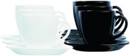 LuminArc CARINE 6 db csésze és csészealj készlete, fehér/fekete - Csésze készlet
