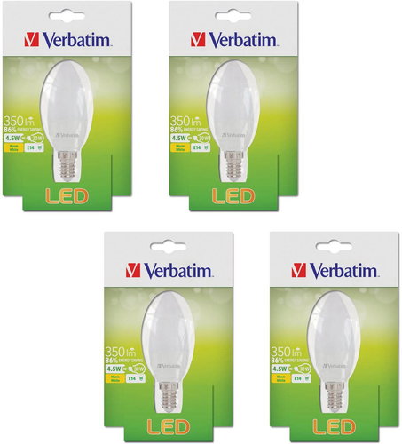 Verbatim LED 4.5W E14 2700K set 4db - LED izzó - Fő fotó