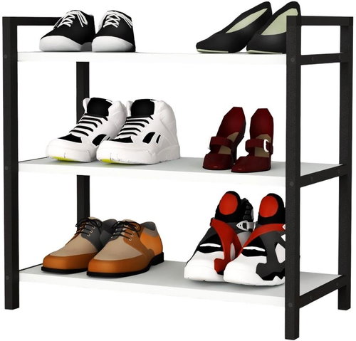 VerdeDesign NAMUR 3 SR regál na boty, bílý / černý - Shoe Rack - Main image