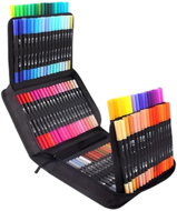 VERK Double-sided markers 18312, brush / liner, in case - set of 100 - Felt Tip Pens