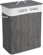Verk 27278 Double laundry basket bamboo, grey - Laundry Basket