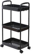 Verk 27259 Shelf on wheels, 3 shelves, black - Shelving Unit