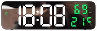 Verk 27369 Multifunction mirror clock with alarm and thermometer, green - Alarm Clock