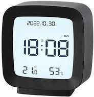 Verk 27441 Clock with thermometer and hygrometer, black - Table Clock