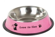 Verk 19392 Dog bowl metal, 500 ml, pink - Dog Bowl
