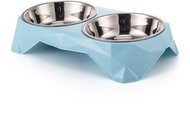 Verk 19402 Double dog bowl stainless steel blue - Dog Bowl