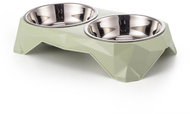 Verk 19402 Double dog bowl stainless steel green - Dog Bowl