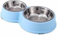 Verk 19403 Double dog bowl stainless steel blue - Dog Bowl