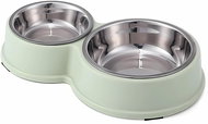 Verk 19403 Double dog bowl stainless steel green - Dog Bowl