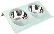 Verk 19318 Double dog bowl stainless steel, blue - Dog Bowl