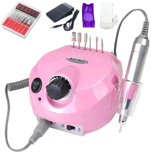 Verk 24496 Nail grinder with attachments 35000 rpm, pink - Nail Grinder - Main image