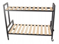 Verk 27398 Flower stand on wheels, two levels, black - Flower Stand