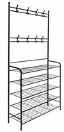 Ruhhy Věšák na oblečení/boty s policemi, černý, 19171 - Coat Hanger