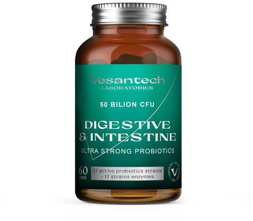 Vesantech DIGESTIVE & INTESTINE, proper digestion and digestion, 60 vegan capsules - Probiotics - Main image