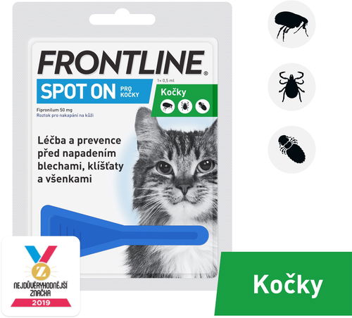 Frontline spot-on pro kočky 1 × 0,5 ml - Antiparazitní pipeta - Hlavní obrázek