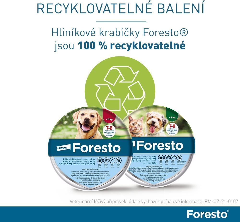 Foresto 4.50g 2.03g Dog Collar 8 kg 70cm from 829 K Antiparasitic Collar Alza.cz