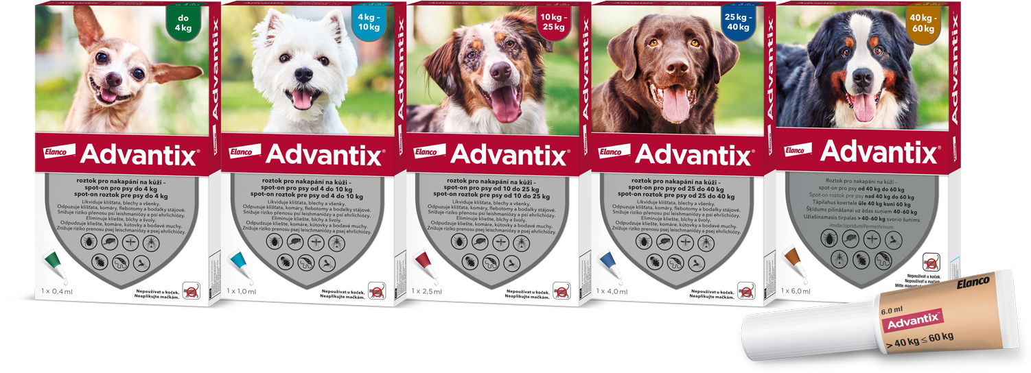 Advantix Solution for Dripping on the Skin Spot On Solution for Dogs from 10kg to 25kg from 249 K Antiparasitic Pipette Alza.cz