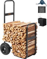 VEVOR Přepravní vozík na palivové dřevo 113 kg, ocelový, s PU koly a nepromokavou plachtou - Transport Cart