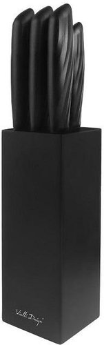 Vialli Design Sada 5 kuchyňských nožů ve stojanu, černý, CARO 7985 - Knife Block - Main image