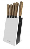 Vialli Design Sada 5 kuchyňských nožů ve stojanu, bílá, SOHO 7992 - Knife Block
