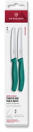 Victorinox Swiss Classic snack knife, wavy blade green 2 pcs - Knife Set