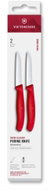Victorinox Swiss Classic Paring Knife Set, 2 Pieces, 8cm, Plain Edge, Red, Box - Knife Set