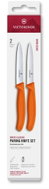 Victorinox Swiss Classic, paring knife set, 10 cm, straight / wavy, orange, box, 2 ks - Knife Set