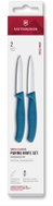 Victorinox Swiss Classic, paring knife set, 8 cm, straight / wavy, pointed tip, blue, box, 2 ks - Knife Set
