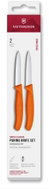 Victorinox Swiss Classic, paring knife set, 8 cm, straight / wavy, pointed tip, orange, box, 2 ks - Knife Set