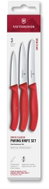 Victorinox Swiss Classic Paring Knife Set, Straight / Wavy, Red, Box, 3pcs - Knife Set
