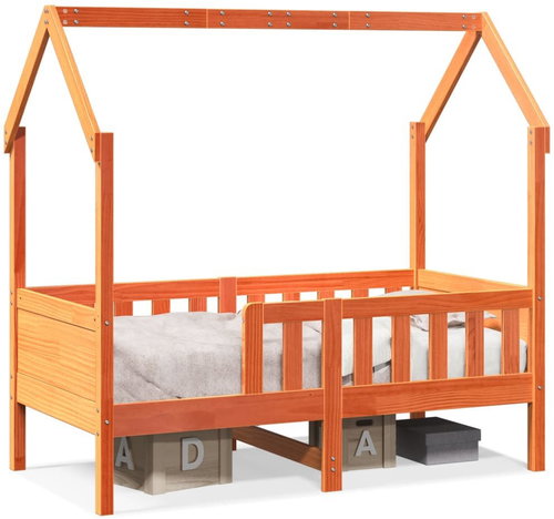 vidaXL Children's house bed 70 × 140 cm 850715, Brown - Bed - Main image