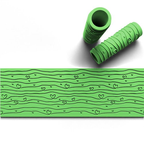 Vierto Texturovací váleček - Srdíčka s pruhy - Rolling Pin - Main image