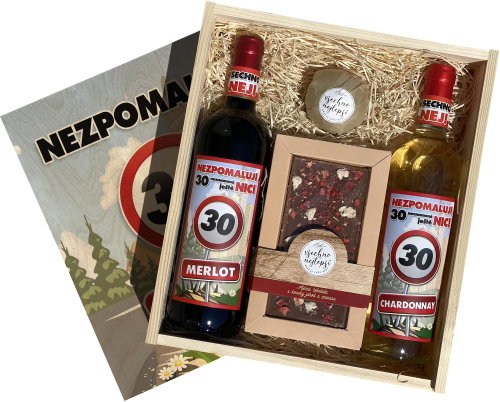 BOHEMIA GIFTS Wooden gift box - for 30th birthday XL - Wine - Main image