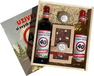 BOHEMIA GIFTS Dárková dřevěná bedna - k 40. narozeninám XL - Víno